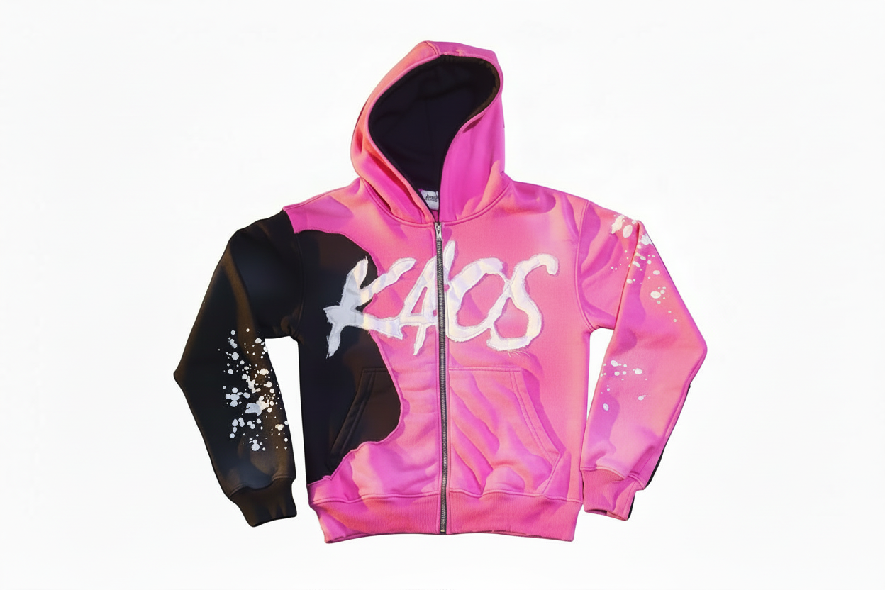 KAOS “Split Reality V1” Distressed Zip-Up Jacket