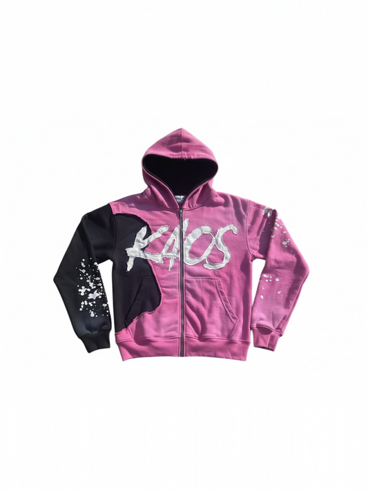 KAOS “Split Reality V1” Distressed Zip-Up Jacket